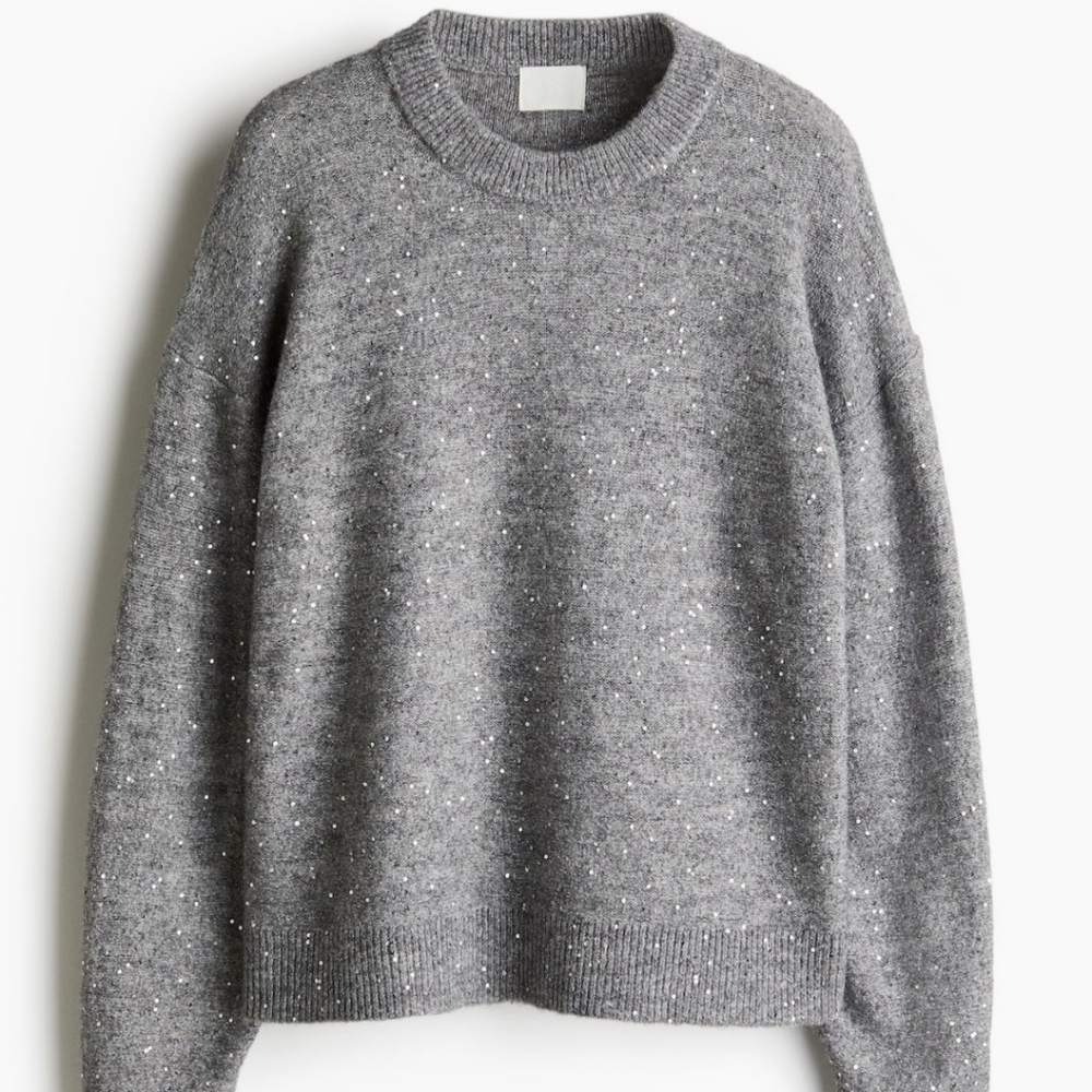 Grey Sequin Sweater - New